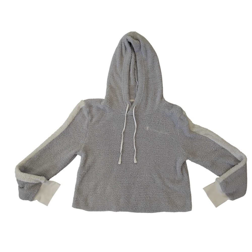 Champion‎ Womens Grey Sherpa Fleece Pullover Hoodie Sweatshirt Medium